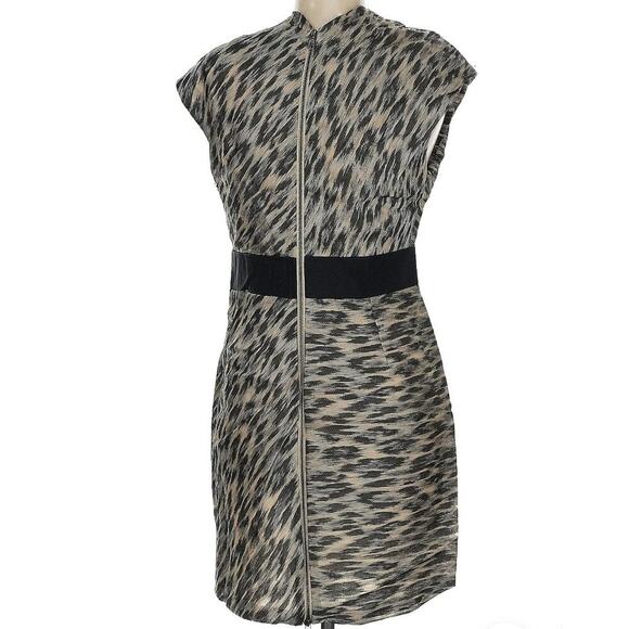 Yigal Azrouel Gray Animal Print Cowl Neck Short Dress Size 6 - Picture 2 of 11
